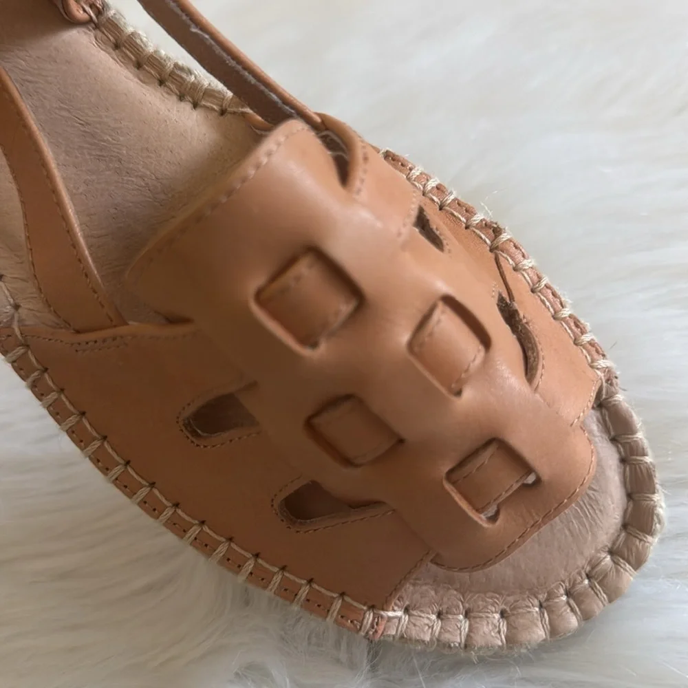 Soludos Sanibel Fisherman Leather Espadrille Sandals Sahara Pink Size 7.5 - Picture 10 of 16